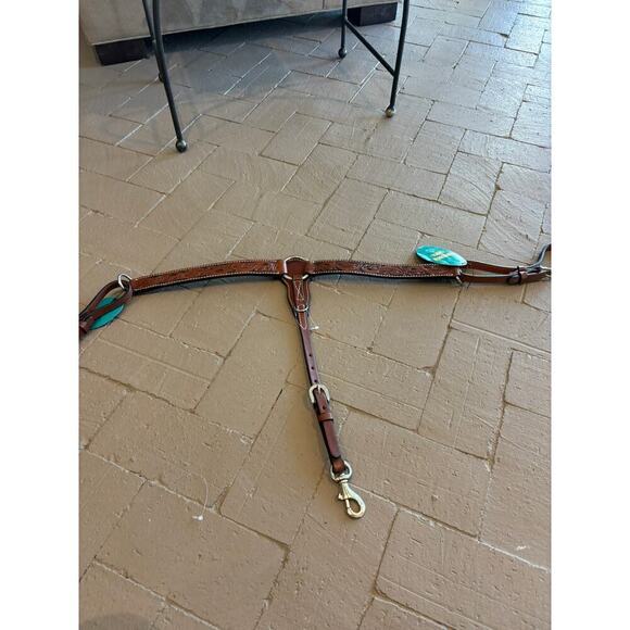 Turquoise Cross Floral Carved Breast Collar, Straight, Pony NWT - Picture 2 of 7